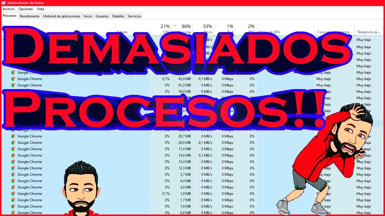 administrador de tareas muchos google chrome