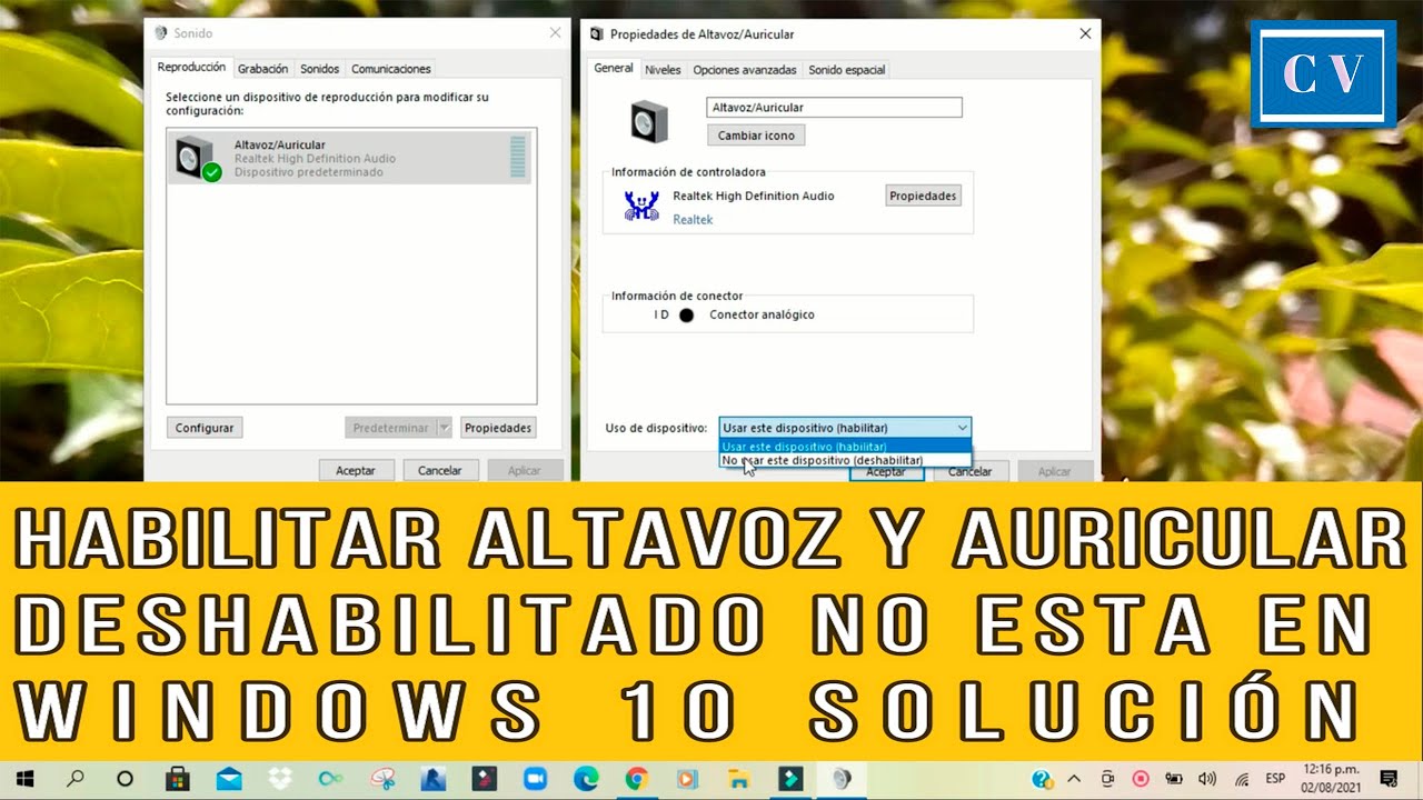 altavoz auriculares con micrófono o auricular está desconectado