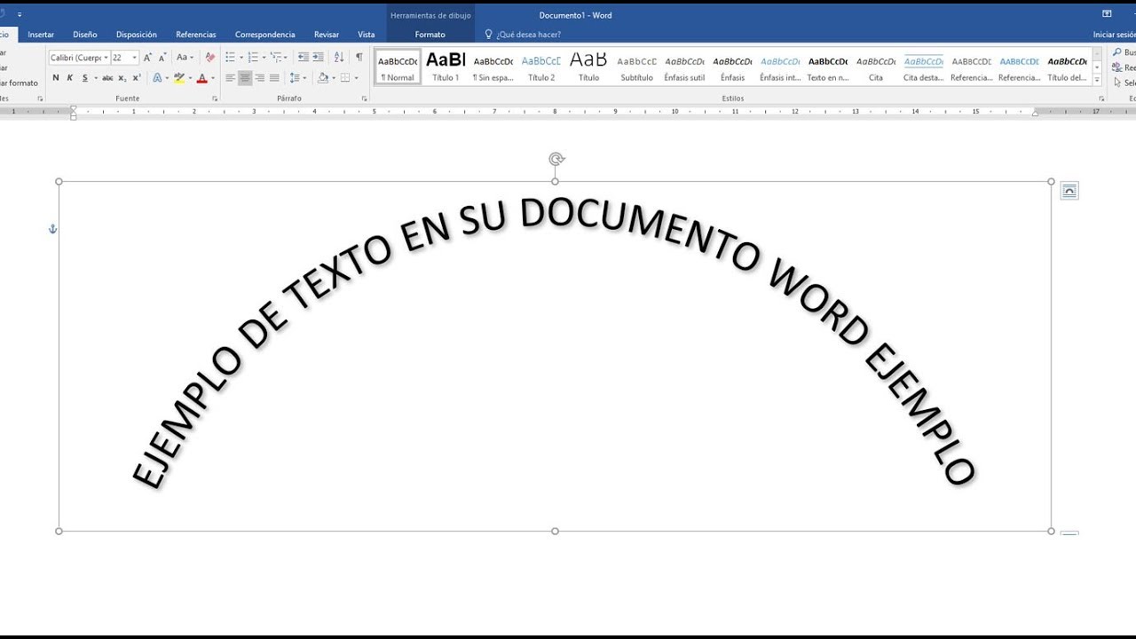 como arquear un texto en word