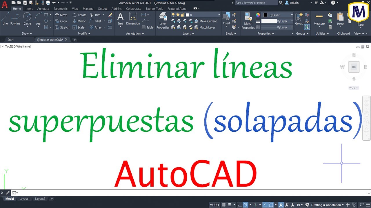 como borrar lineas superpuestas en autocad