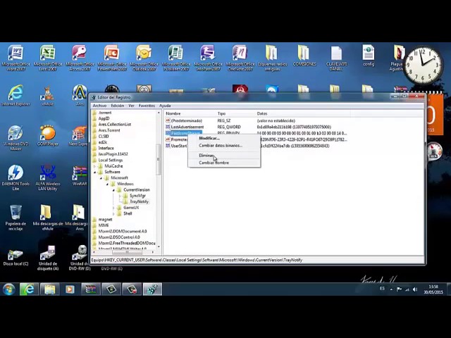 como eliminar iconos del area de notificacion windows 7