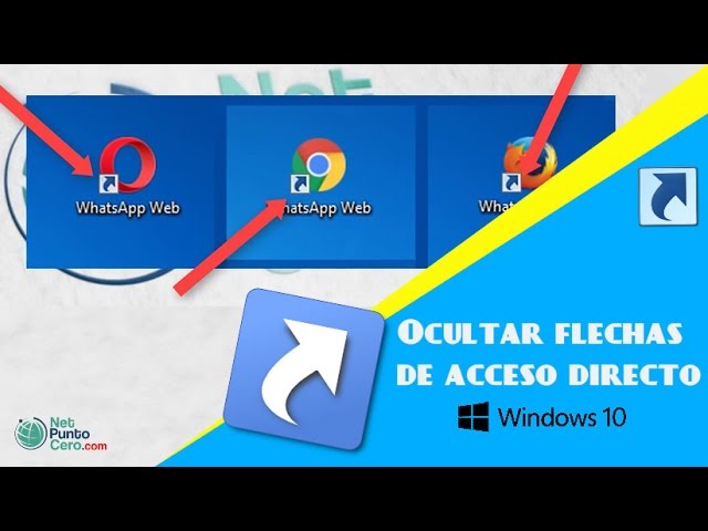 como eliminar la flecha de acceso directo en windows 10