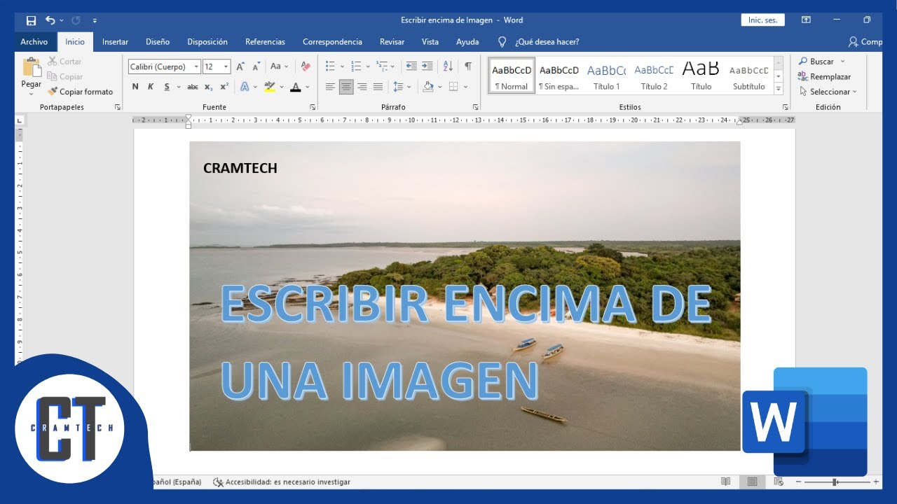 como escribir encima de una imagen en word 2003