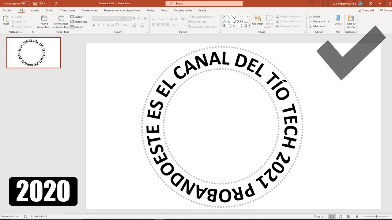 como escribir texto curvo en power point