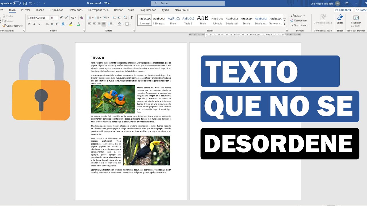 como evitar que el texto se mueva en word