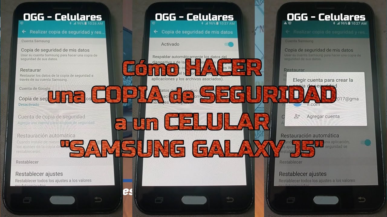 como hacer copia de seguridad samsung j5