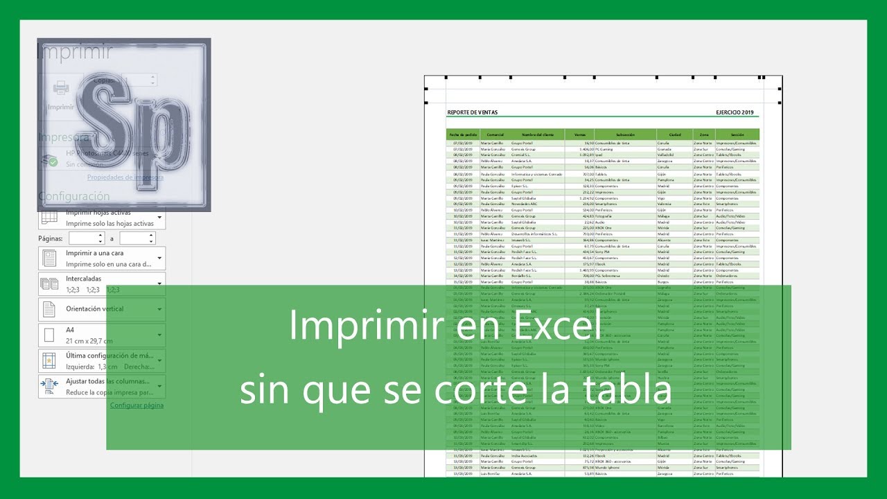 como imprimir una hoja de excel horizontal