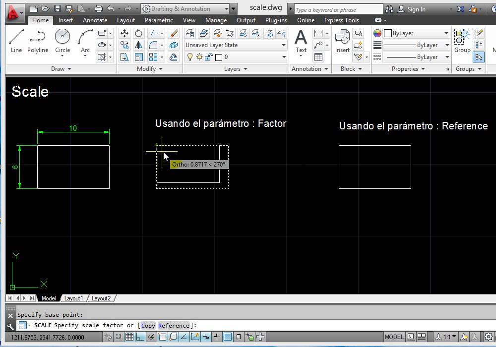 como poner a escala un dibujo en autocad