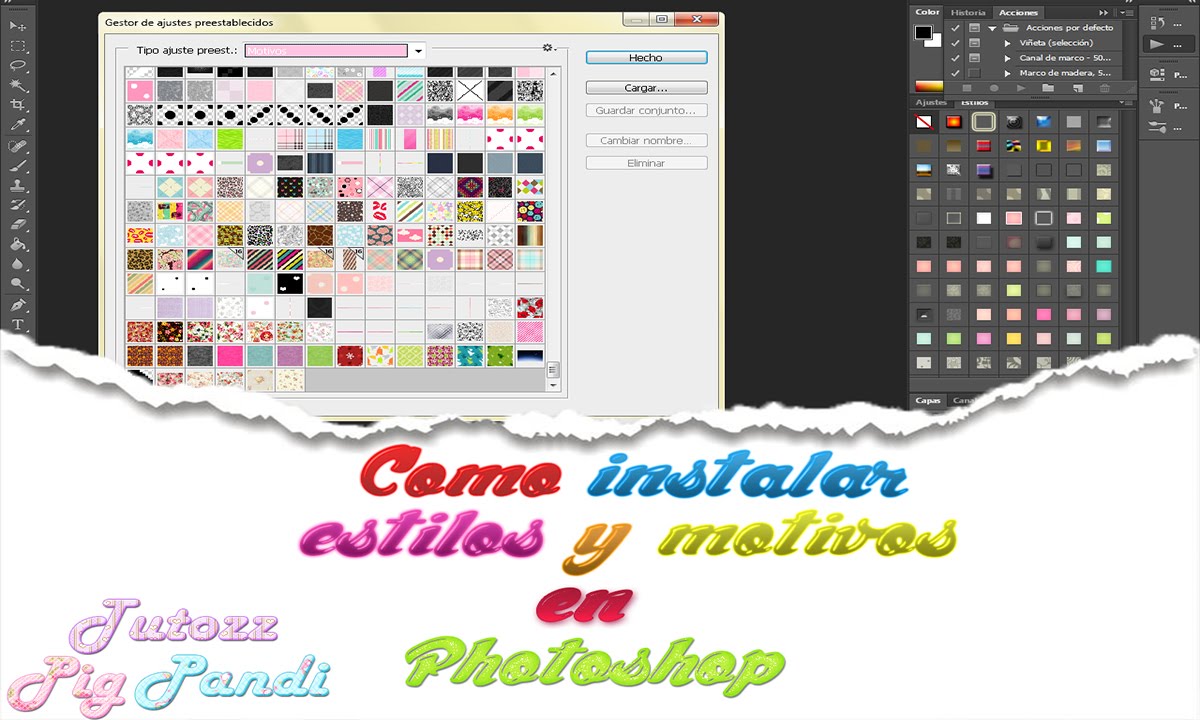 como poner estilos en photoshop cs6