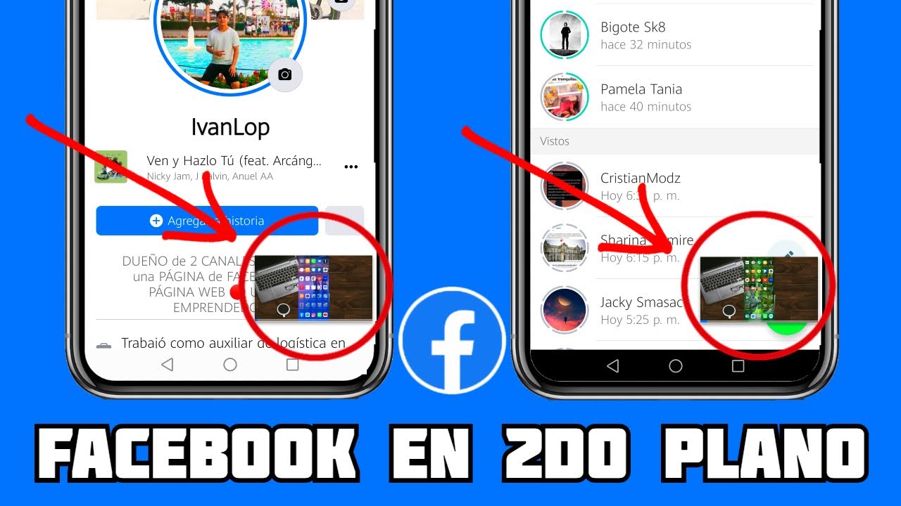 como poner facebook en segundo plano