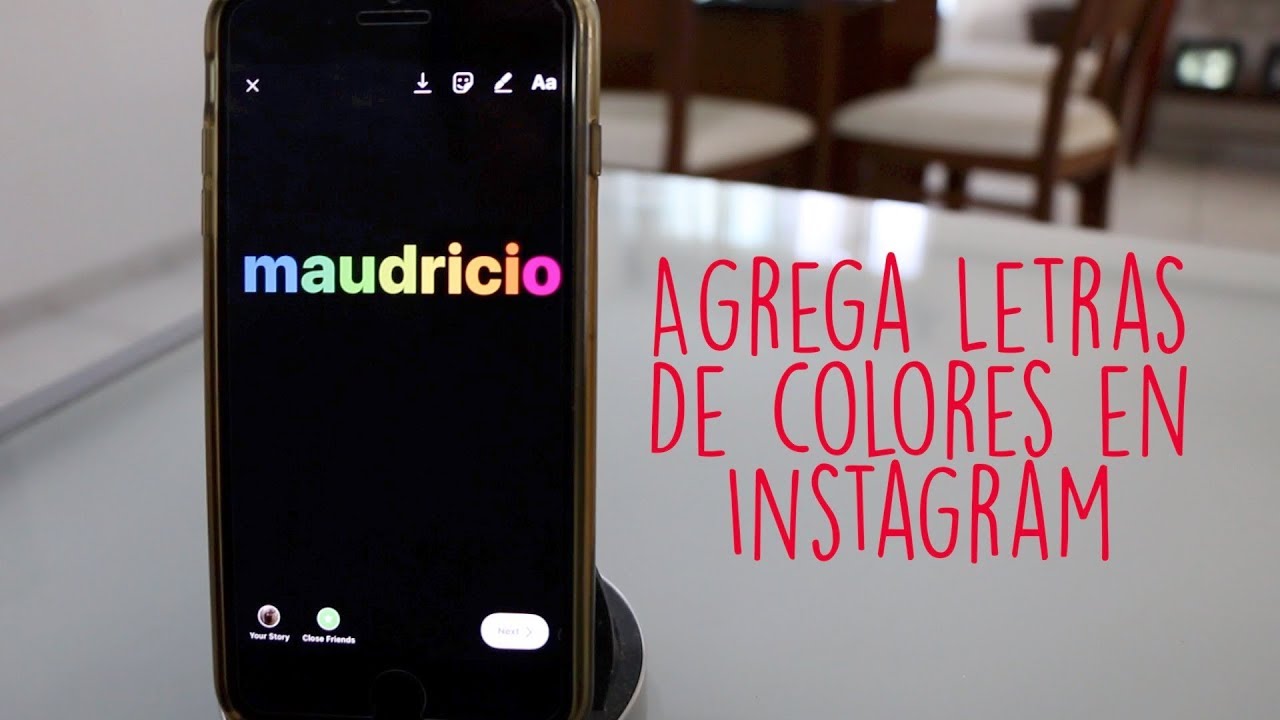 como poner letras arcoiris en instagram