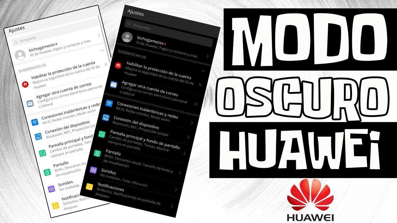 como poner modo oscuro en huawei p smart 2019