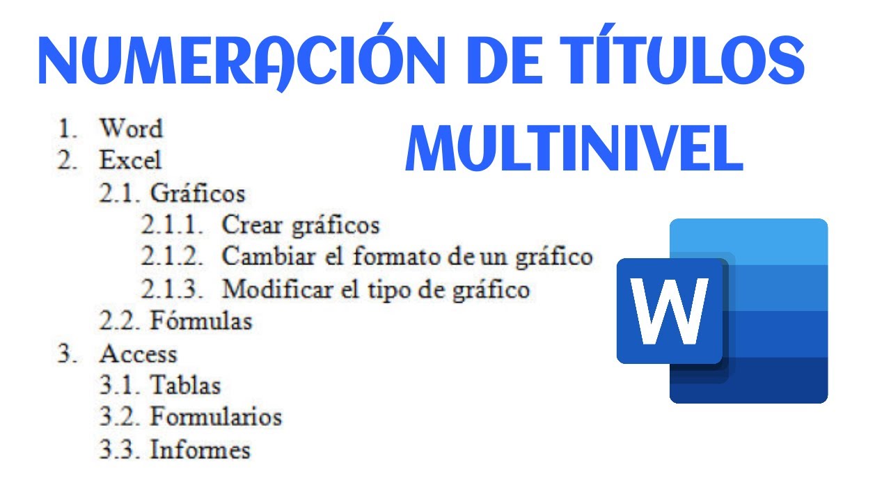 como poner numeracion a los titulos en word