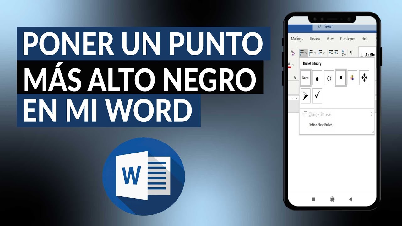 como poner un punto negro en word