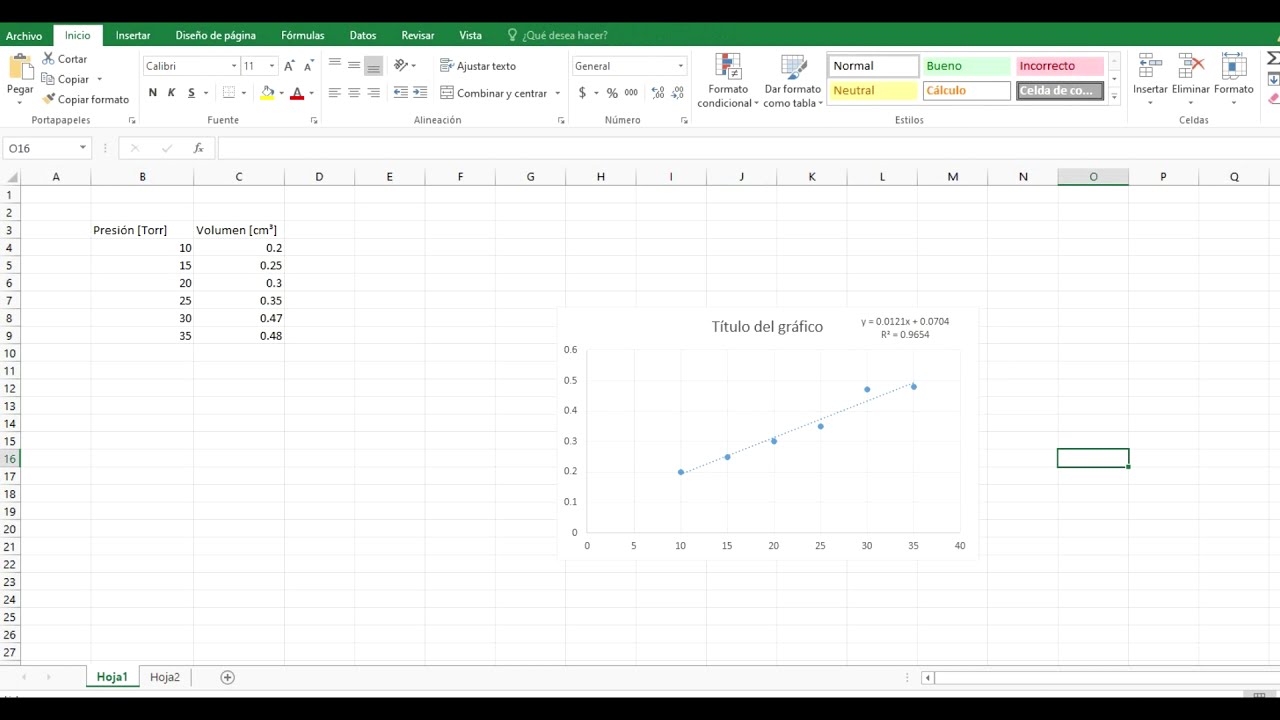 como saber la ecuacion de una grafica en excel