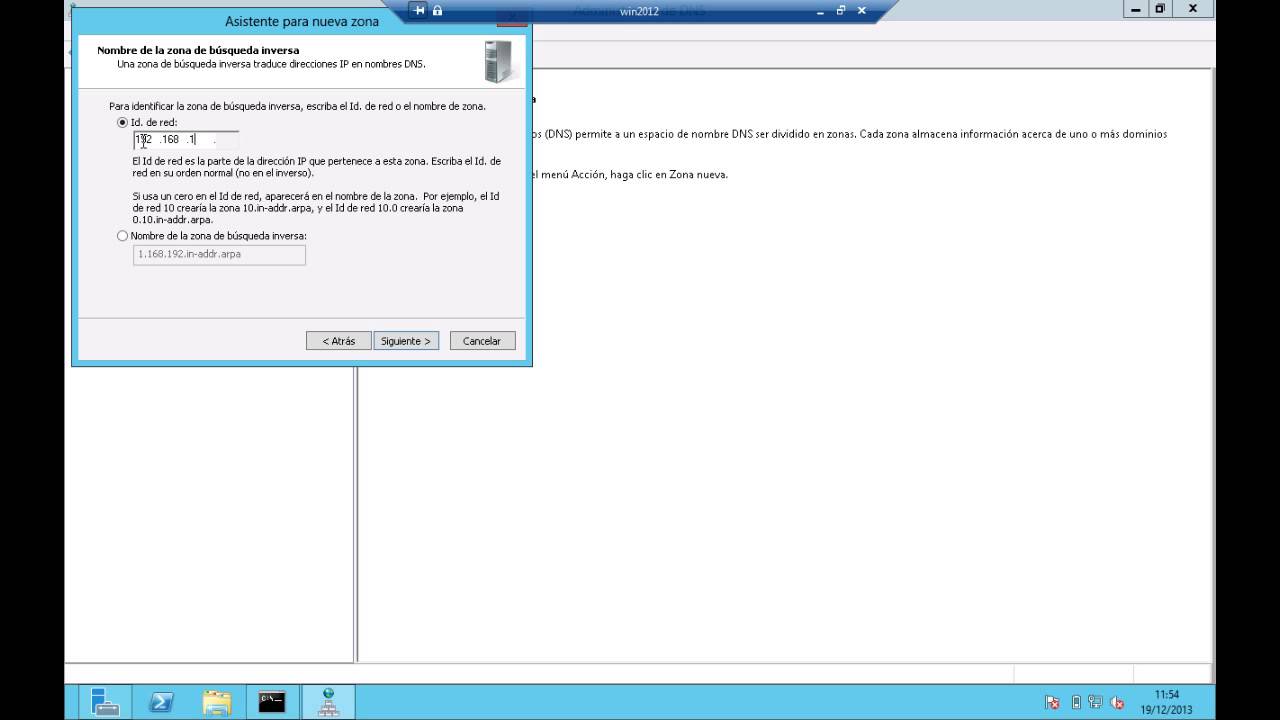 configurar zona inversa dns windows server 2012