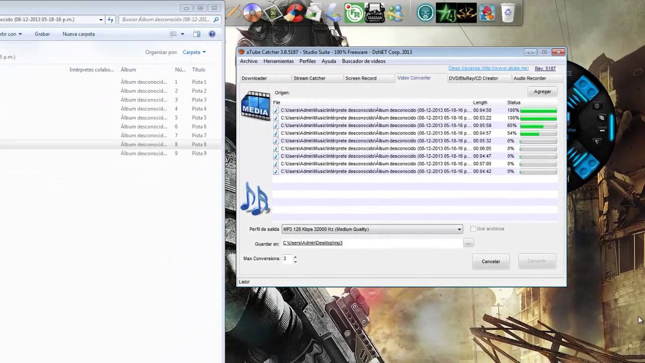 convertir musica a mp3 con atube catcher