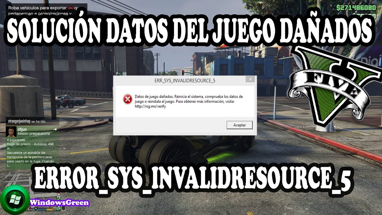 datos del juego dañados gta v pc