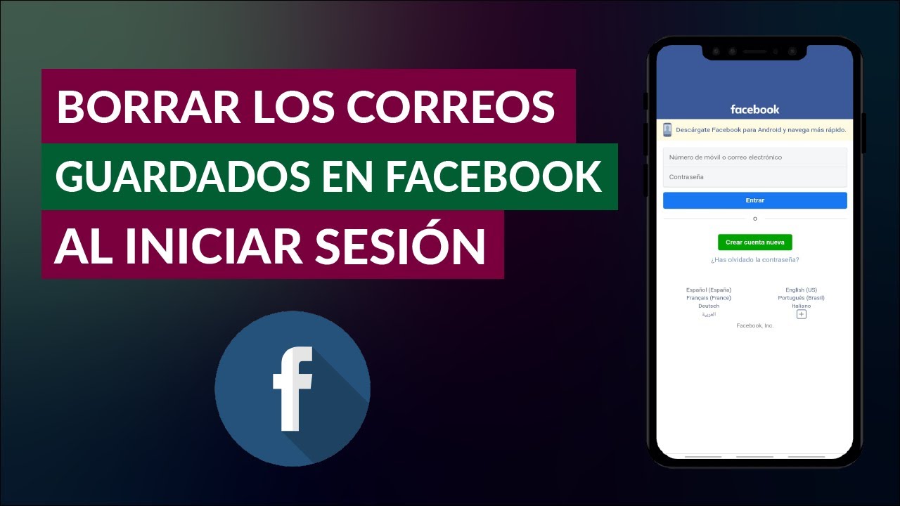 eliminar los correos guardados en facebook