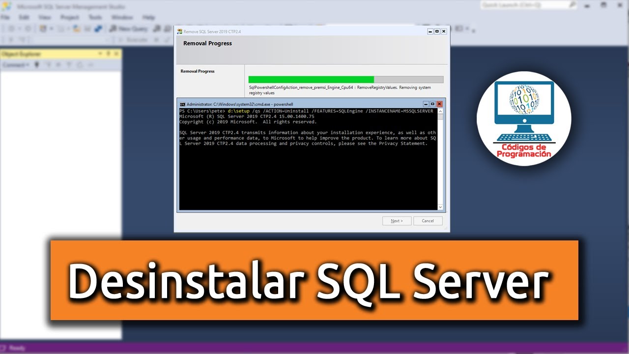 eliminar todo rastro de sql server