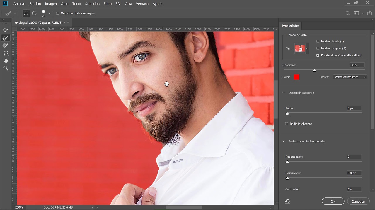 herramienta perfeccionar bordes photoshop cc 2018