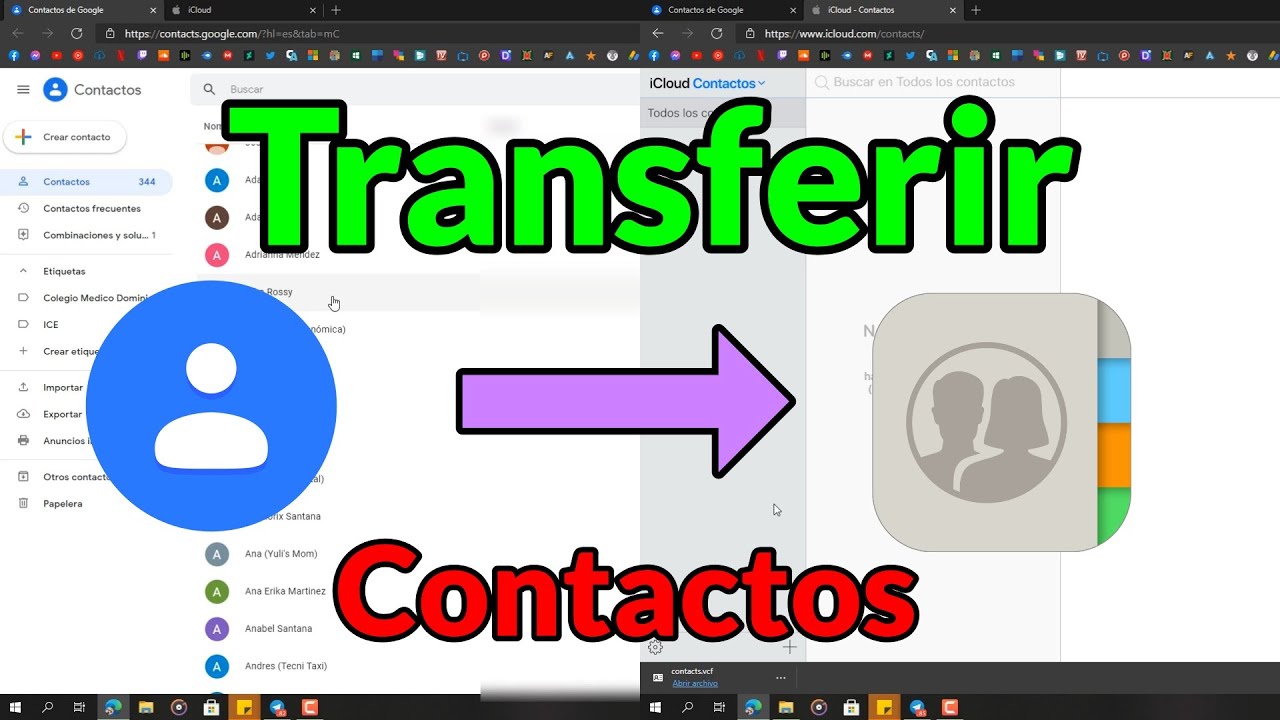 importar contactos de exchange a icloud