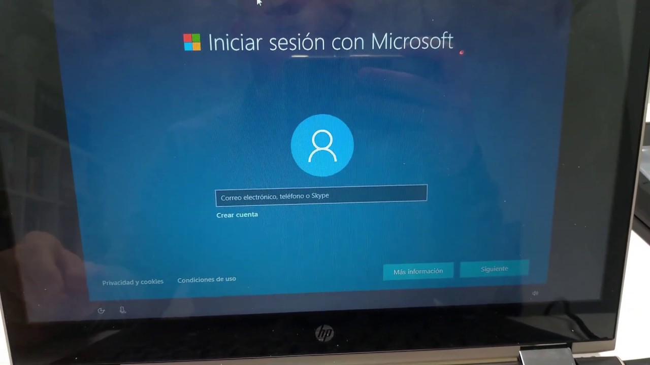 no crear cuenta al instalar windows 10