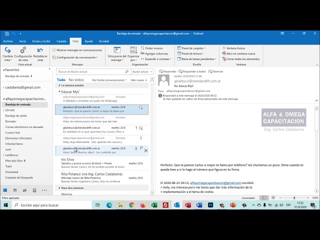 outlook no muestra el contenido de los mensajes