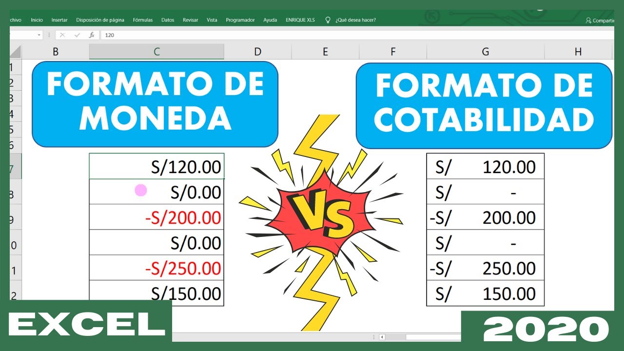 que es el formato de contabilidad en excel