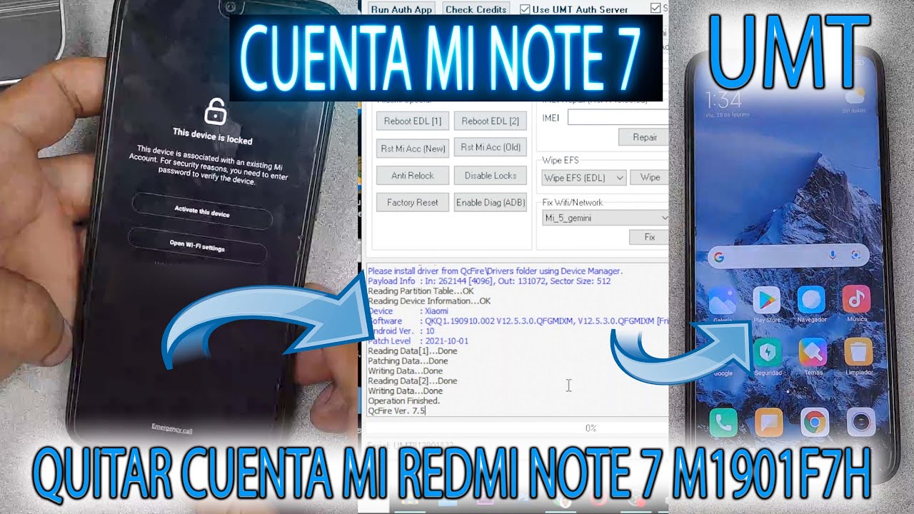 quitar cuenta mi xiaomi redmi note 7