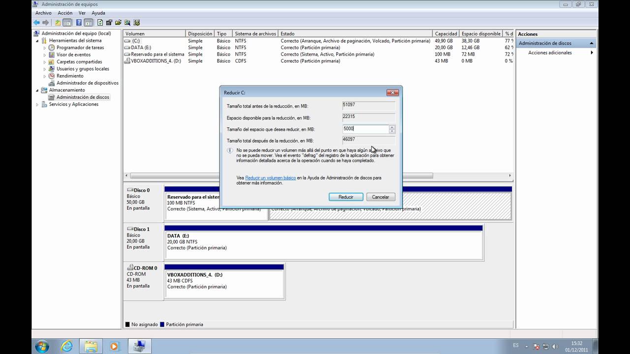 redimensionar particion windows 7 sin perder datos