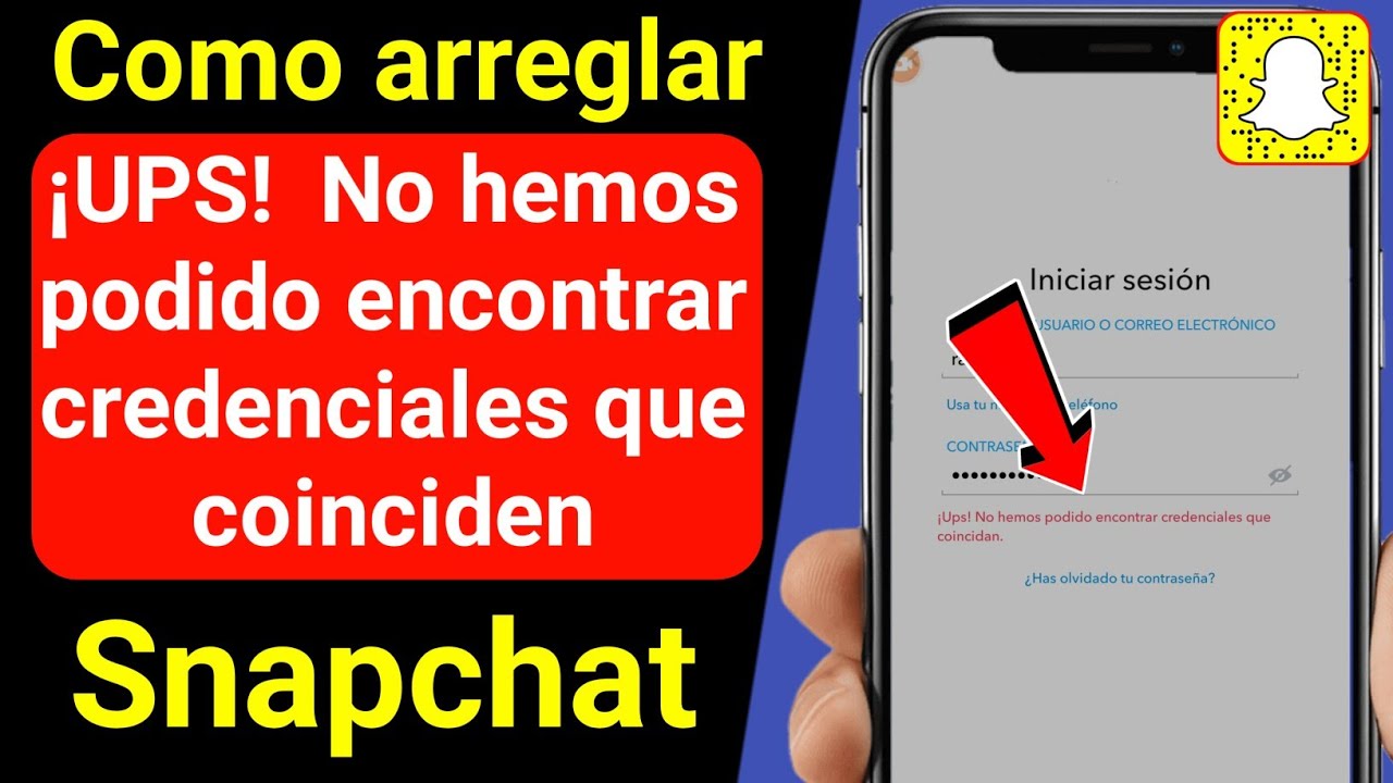 snapchat no me deja iniciar sesion