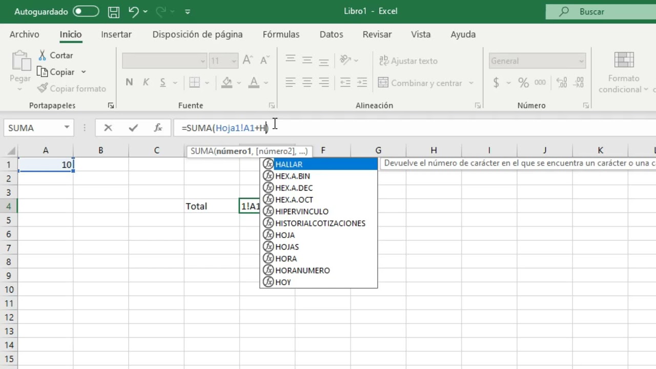 sumar celdas de distintas hojas en excel