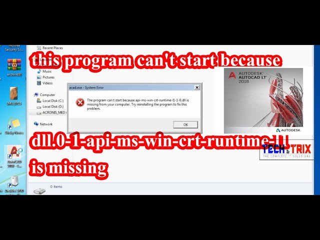 api ms win crt runtime l1 1 0 dll autocad