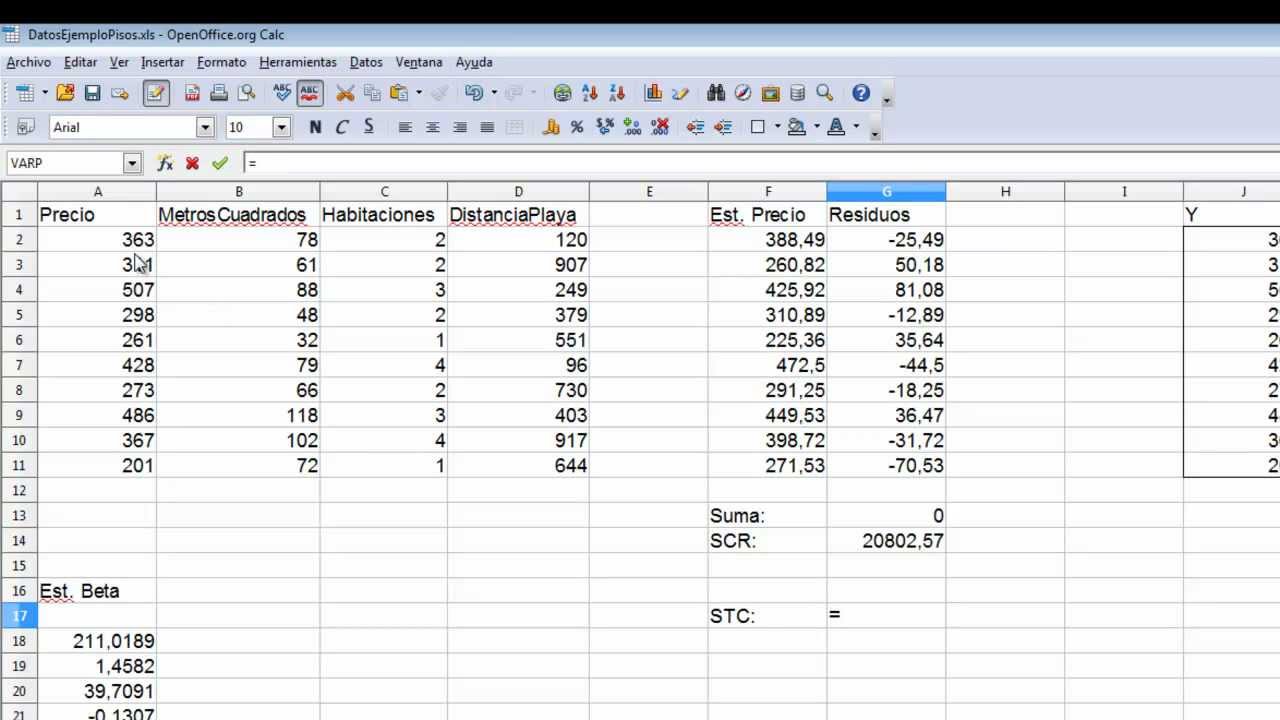 como calcular r cuadrado en excel