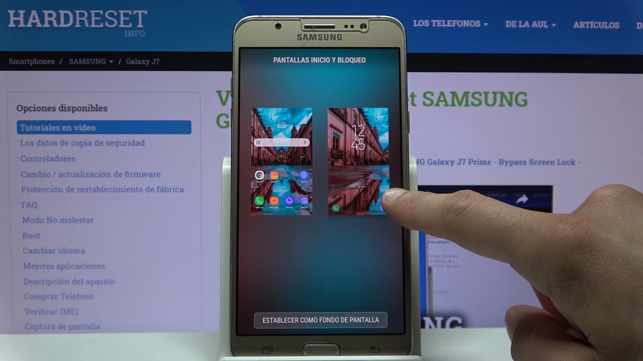 como cambiar la pantalla de inicio de samsung j7