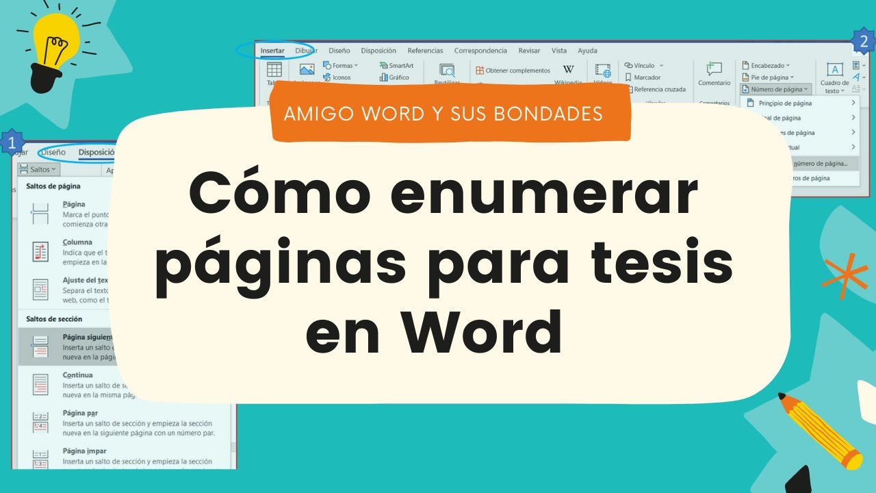 como enumerar una tesis en word