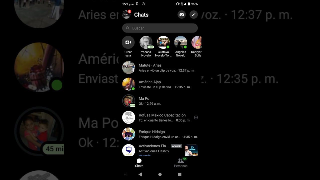 como escuchar audios en messenger lite