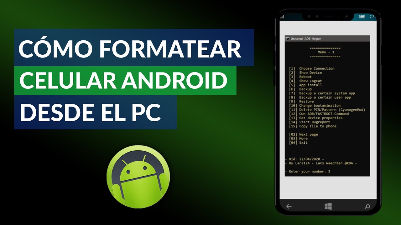 como formatear un celular desde el pc