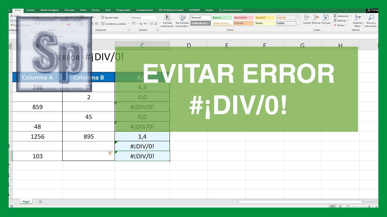 como hacer para que no salga div 0 en excel