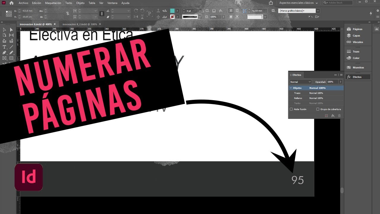 como hacer pie de pagina en indesign