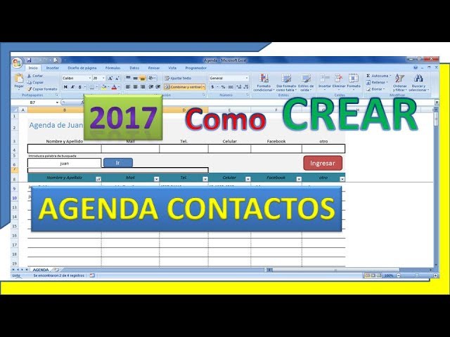 como hacer un directorio en excel paso a paso