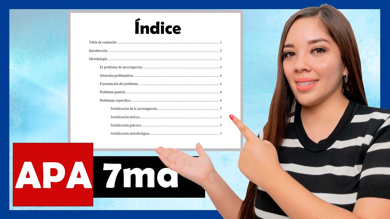 como hacer un indice con las normas apa