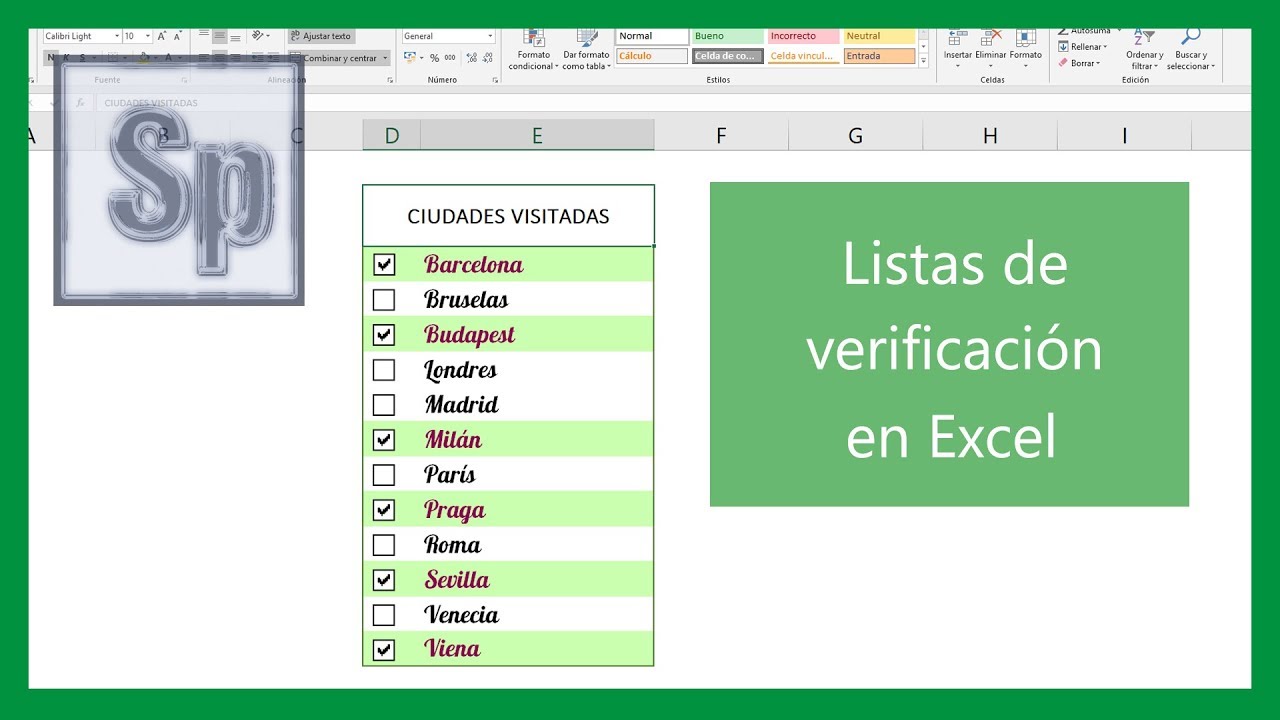 como hacer una checklist en excel