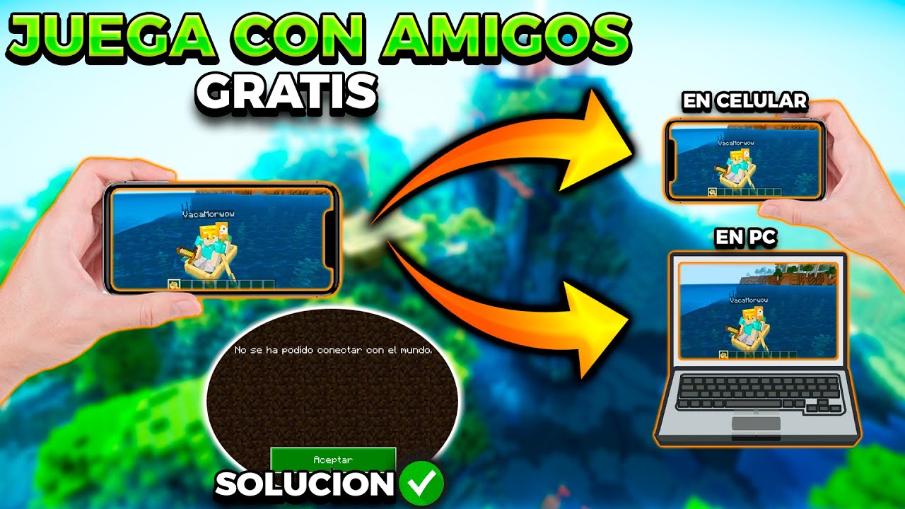 como jugar minecraft en pc y android con un amigo