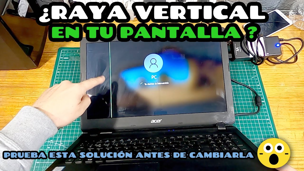 como quitar una linea en la pantalla de mi laptop