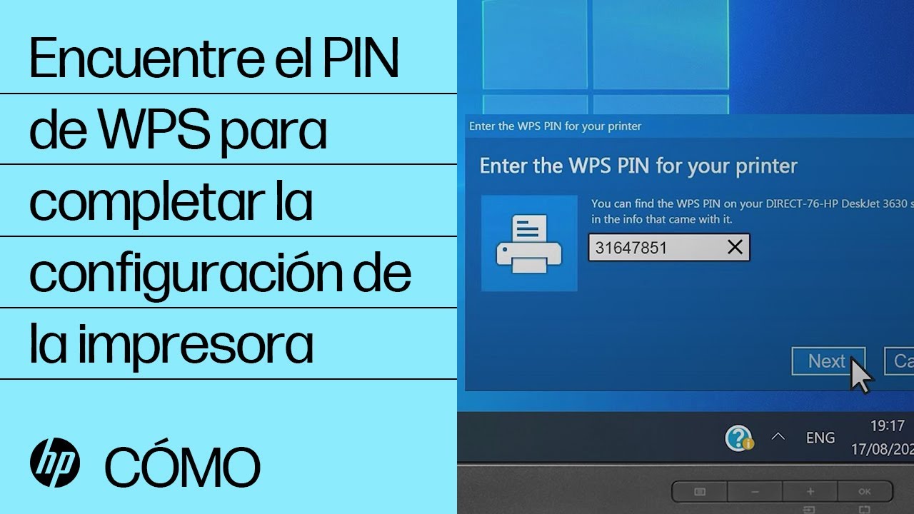 como saber el pin wps de mi impresora hp