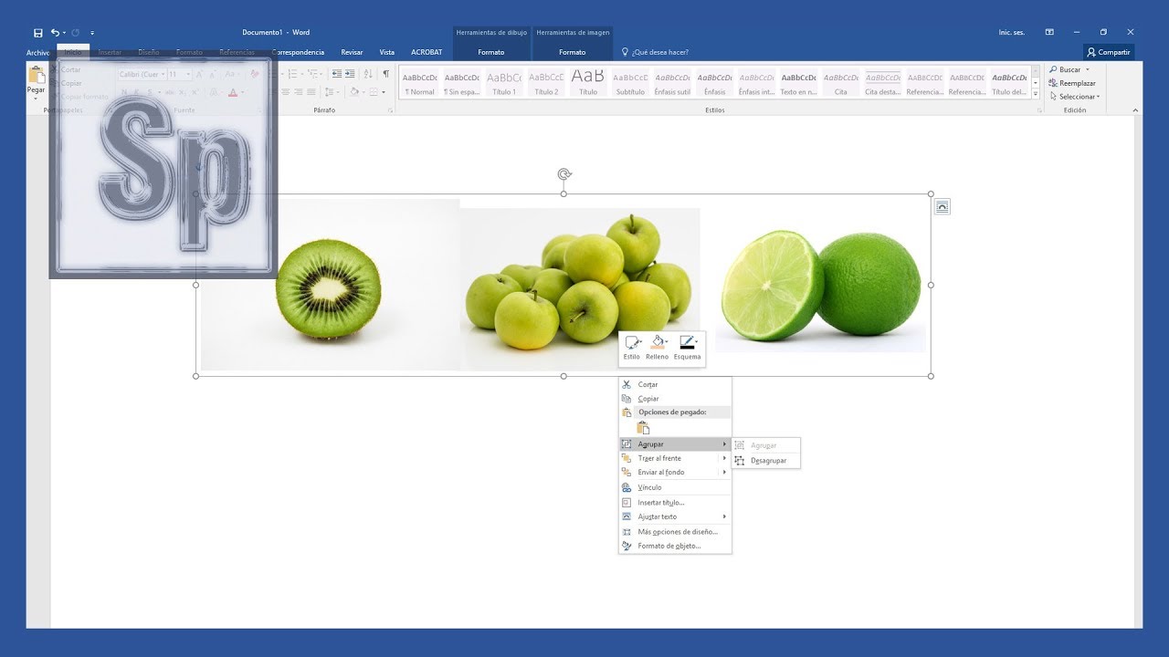 como unir varias imagenes en word