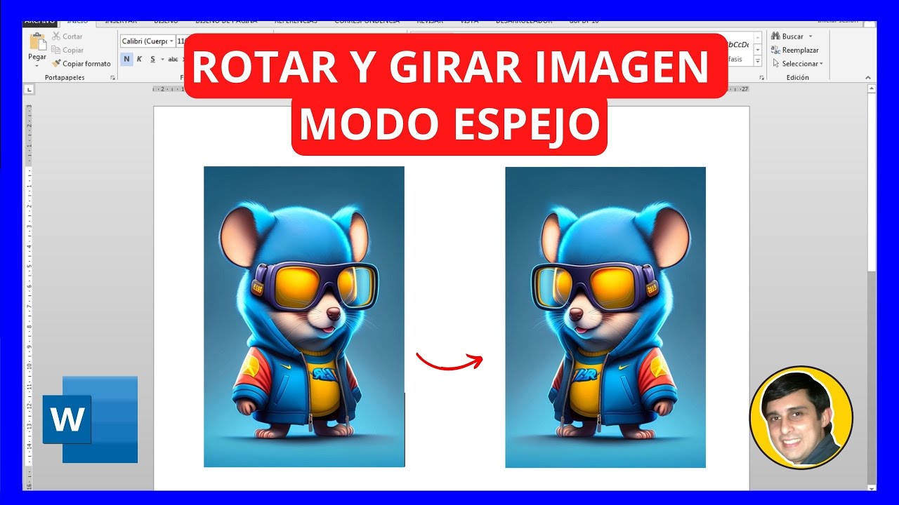 como voltear una imagen en word de izquierda a derecha