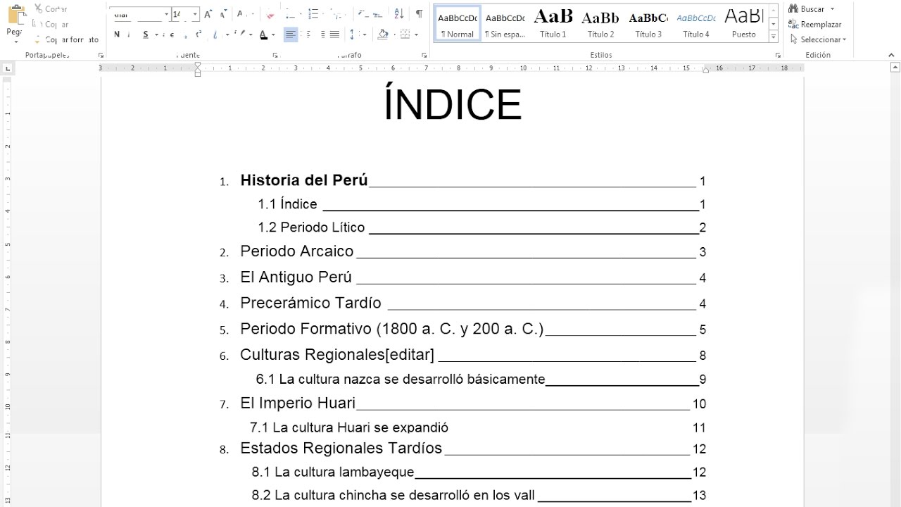 crear indice en word 2010 automatico